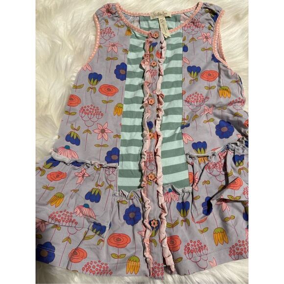 Matilda Jane Happy & free lollipop sleeveless ruffle hem top floral 6 - Picture 2 of 5